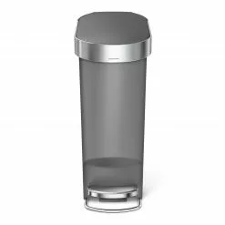 simplehuman Trash Cans 40-Liter Grey Plastic Steel Trash Can with Lid -Cleaning Supplies Shop 44307394 scaled