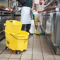 Rubbermaid Commercial Products Mop Wringer Buckets WaveBrake 35-Quart Commercial Mop Wringer Bucket with Wheels -Cleaning Supplies Shop 44727938 scaled